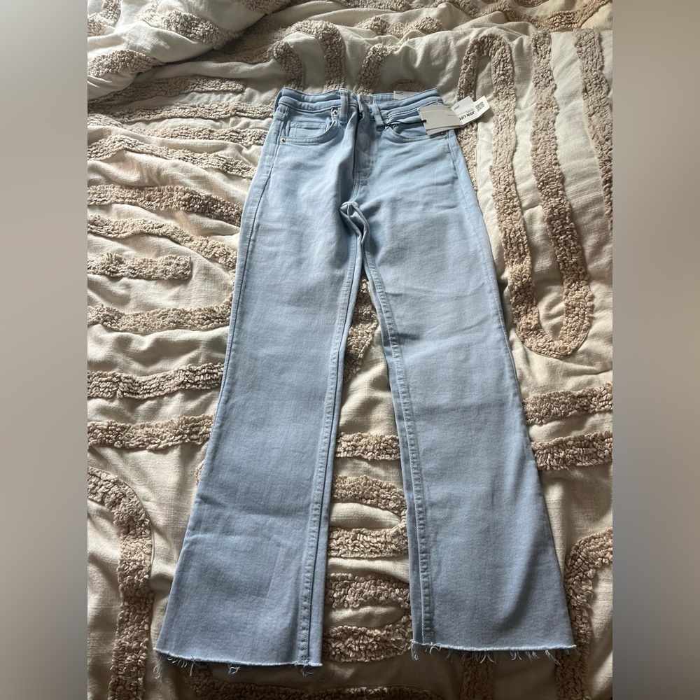 zara cropped flare jeans